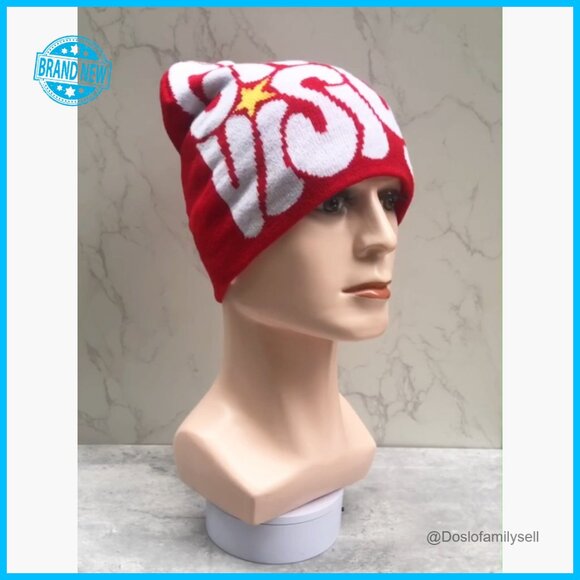 Y2K Graphic Letter Beanie Knitted Skull Cap Winter Warm Unisex Streetwear